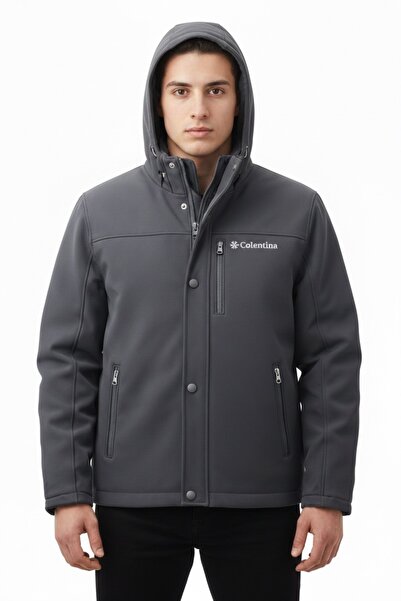 ECALAMODE Men's Fleece-Lined Water and Wind-Resistant Detachable Hooded Zip-U...