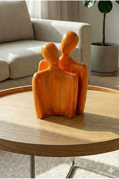 Dekoromi Dekoratif Evli Sevgili Aşk Çiftleri Heykel Biblo ve Obje (24x16cm) S...