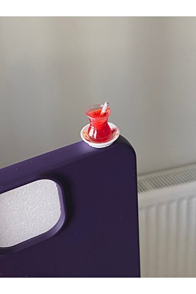 amourina iPhone 13 Mor Çaykolik Çay Bardağı Kadife Telefon Kılıfı