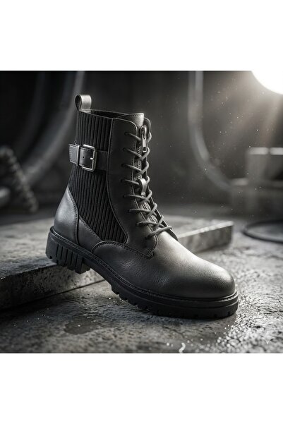 Rimex Smoked Zippered Men's Boots – Thick Soled, Lace-Up, Buckled, Casual & O...