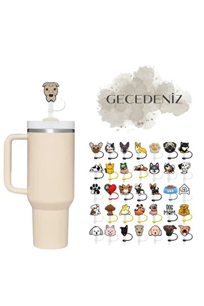GECEDENİZ Thermos Compatible Straw Stopper Dog No 32
