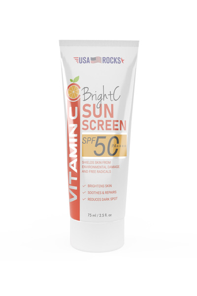 USA Rocks واقي من الشمس بعامل حماية 50 مع فيتامين سي وحمض الهيالورونيك