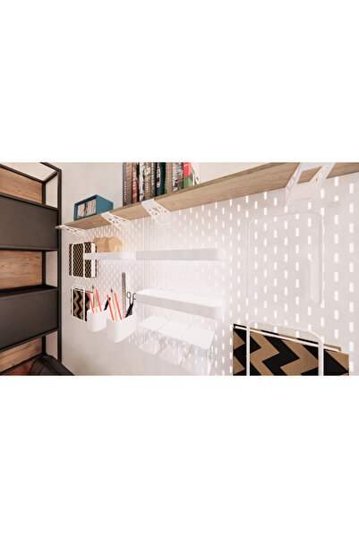 2’li Skadis Üst Raf Braketi – Pano Tablet & Aksesuar Destek Bracket