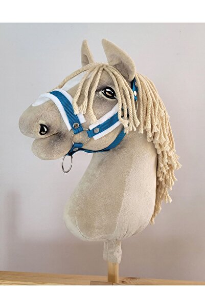 Other Căpăstru reglabil pentru cal Hobby Horse A3 turcoaz cu blană albă