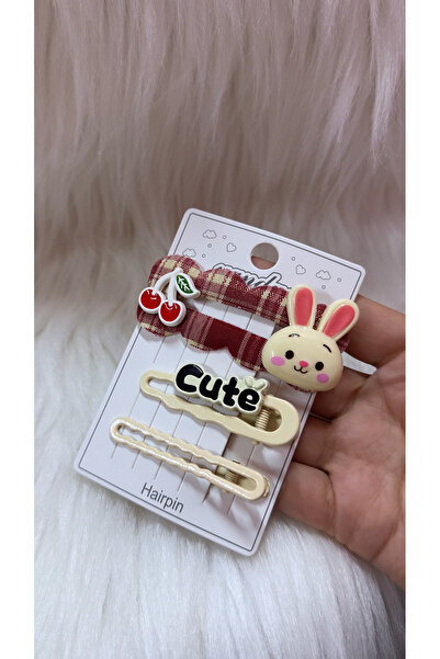 iky aksesuar Children's Buckle 3-Piece Rabbit Set