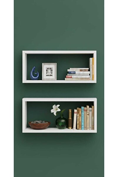 Mavi kare mobilya MDF modern 2'li duvar rafı mutfak banyo rafı kitaplık düzen...