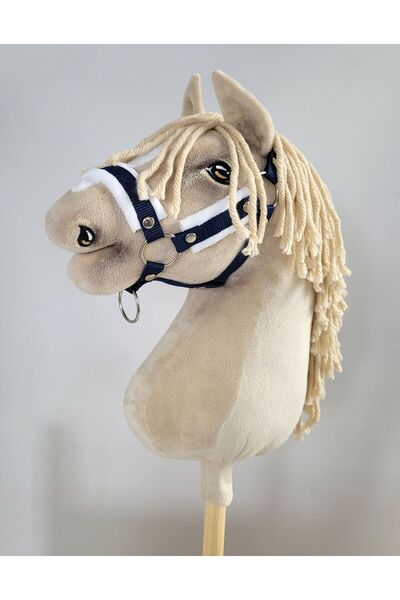 Other Căpăstru reglabil pentru cal Hobby Horse A3 bleumarin cu blană albă