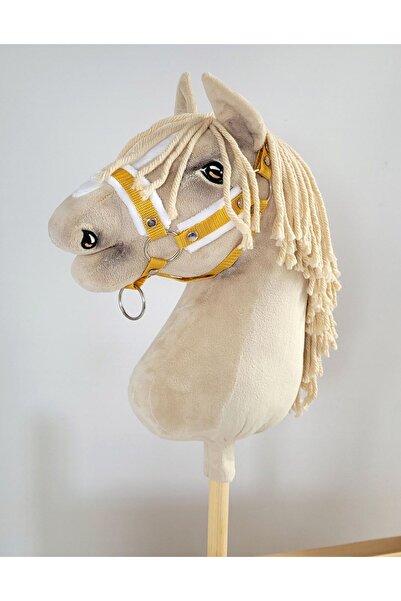 Other Hobby Horse A3 adjustable horse halter mustard with white fur