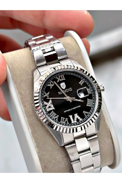 Raymond Gümüş Renk Roma Rakamlı Çelik Orjinal Kadın Kol Saati + BİLEKLİK HEDİ...