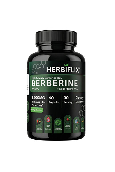 HERBIFLIX 60 كبسولة نباتية من هيدروكلوريد البربرين 1200 ملغ | دعم التمثيل الغ...