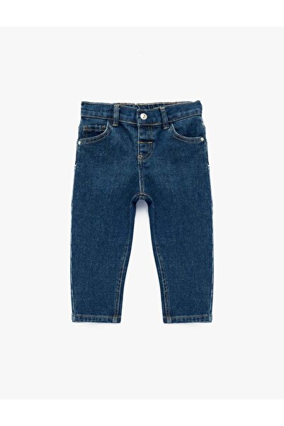 Koton بنطلون جينز للأطفال من إنديجو بخصر مطاطي 6SMB40010TD