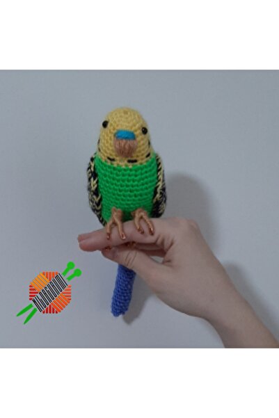 nildamigurumi Amigurumi Örgü Oyuncak Kuş Muhabbet Kuşu Yeşil
