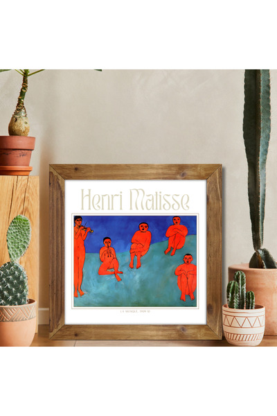 Tuba Decor Wooden Framed Square Tableau Matisse