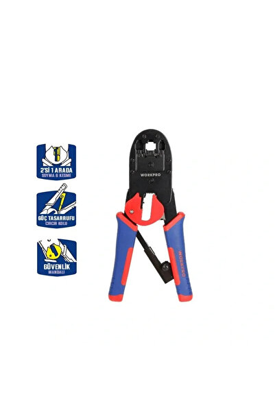 Workpro WP292001 RJ45/RJ11/RJ12/RJ22 Profesyonel Konnektör Sıkma Pensesi