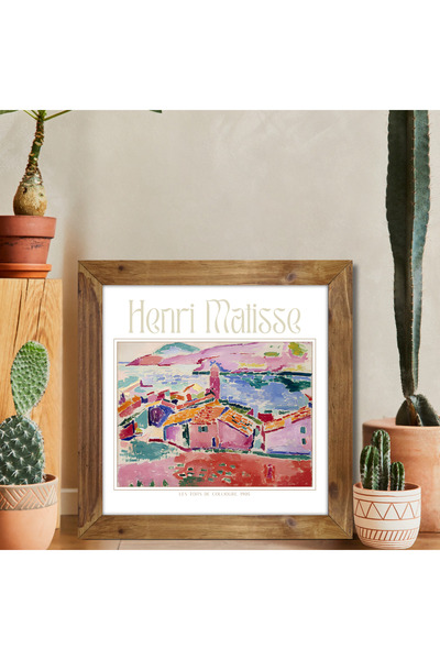 Tuba Decor Wooden Framed Square Tableau Matisse