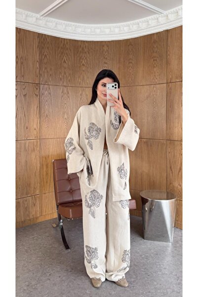 HAZELANNA طقم مطرز بالخرز الطبيعي الفاخر