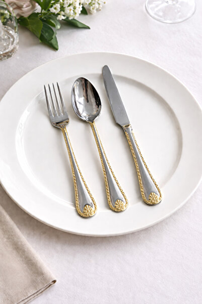 SolingenGermany WINTERBACH SOLİNGEN 87 PARÇA ÇATAL BIÇAK KAŞIK SETİ ALTIN&GÜMÜŞ