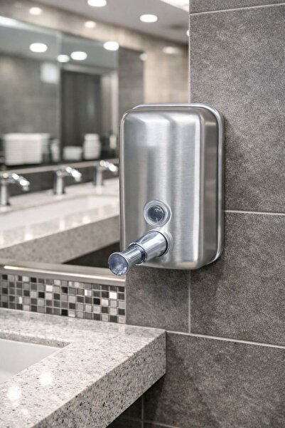 PNR HİJYEN Sıvı Sabunluk-lüks Paslanmaz Çelik Duvara Monte Sıvı Sabunluk-sabu...