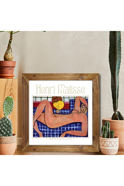 Tuba Decor Wooden Framed Square Tableau Matisse