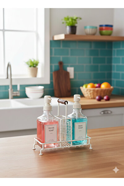 MAKRİ HOME Premium Glass Liquid Soap Dispenser & Detergent Dispenser Set with...