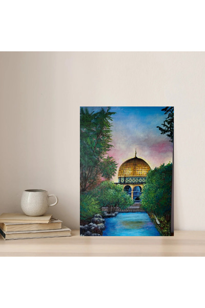 GülayArtStudio Kubbetussahra Akrilik Tablo – 25x35 cm El Yapımı Modern İslami...