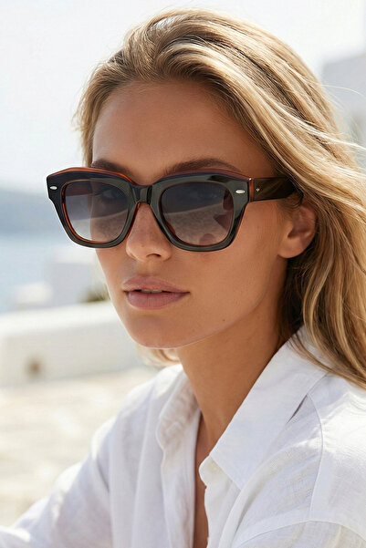 Kapin Nairo Geometric Bone Sunglasses - Brown Black