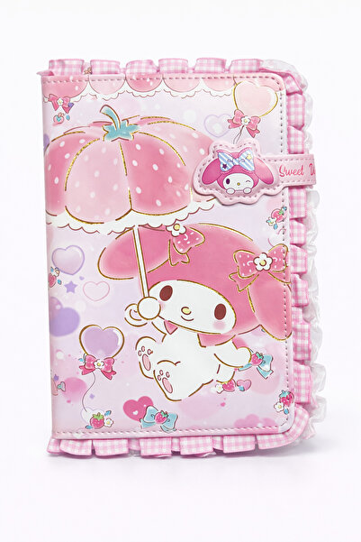 synshop My Melody Magnetic Soft Leather Ruffle Ribbon Planner Memory Diary No...