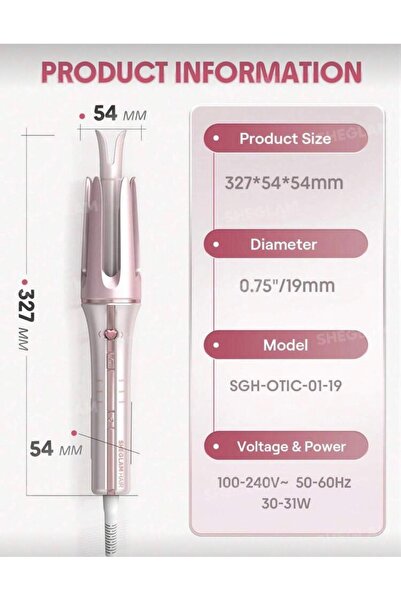 SHEGLAM Otomatik Saç Maşası 0.75”/19MM Hair Auto Curler Hızlı Dalga Teknolojili