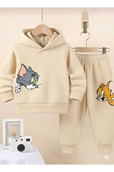 npLStore Children's Tom & Jerry Printed Hooded Sweatshirt Tracksuit Set