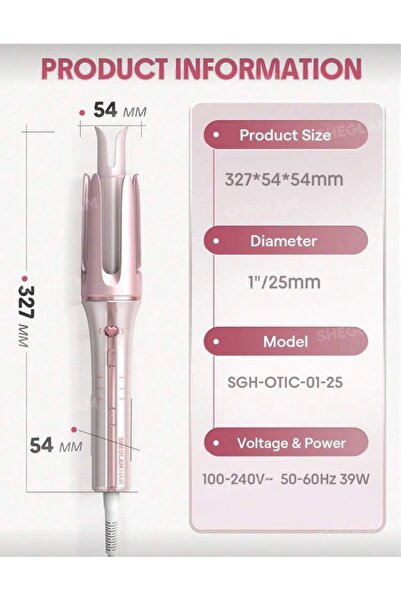 SHEGLAM Otomatik Saç Maşası 1”/25mm Hair Auto Curler Hızlı Dalga Teknolojili"