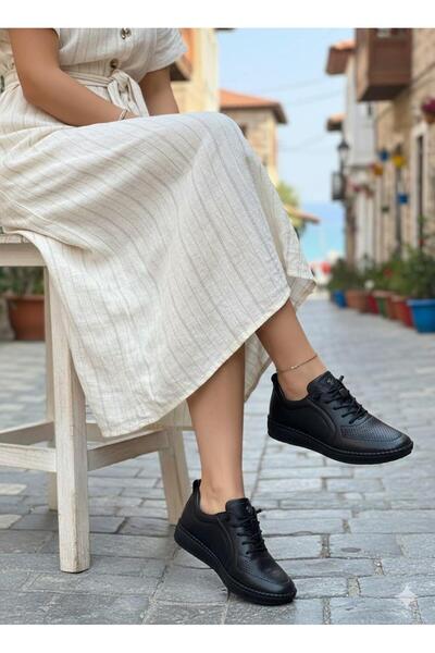 Pepita Z094 Pantofi de damă din piele naturală cu șireturi din cauciuc moale ...