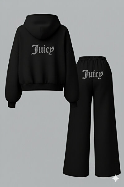 Bozz&Bozz Collection Women's Crystal Stone Printed Baggy Tracksuit Oversize S...