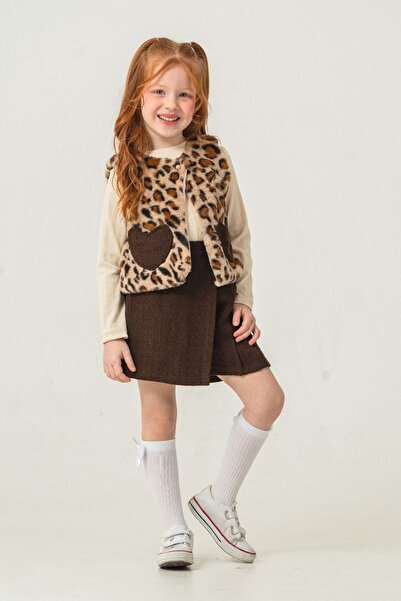 Minigimin Cicileri Set 2 piese pentru fetițe cu detaliu inimă din blană de le...