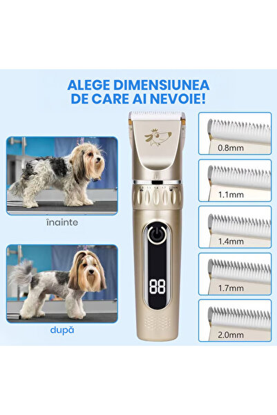 xenomo Masina de tuns animale Xenomo® TRIM-XPERT, fara fir, lama ceramica, afisaj digital