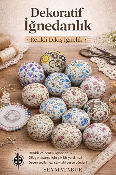 seymatabur DEKORATİF DİKİŞ MASASI TERZİ İĞNEDANLIK DESENLİ