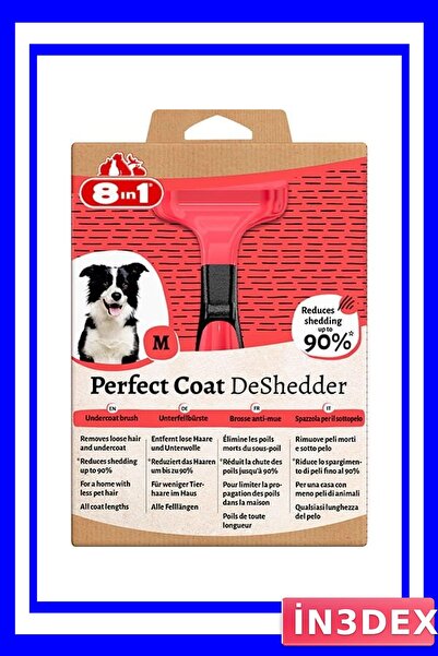 İN3DEX مشط لتقليل تساقط شعر الكلاب، حجم متوسط