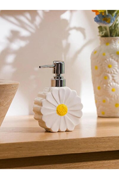 LC Waikiki Ceramic Liquid Soap Dispenser with Flower Figure (S6)