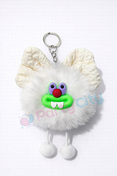 Party City Plush Monster Keychain |   Soft Furry Cute Figure |   Bag & Key Or...