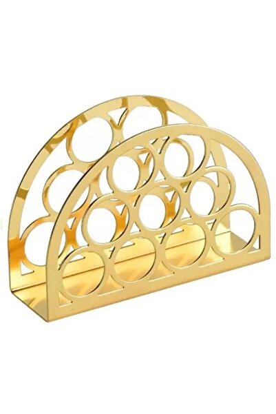 PUFO Circle Gold decorative metal napkin holder, 13 x 9 cm, gold