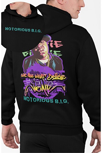 Fuddy Moda Unisex The Notorious B.I.G. Hanorac cu imprimeu pe spate tricou , ...