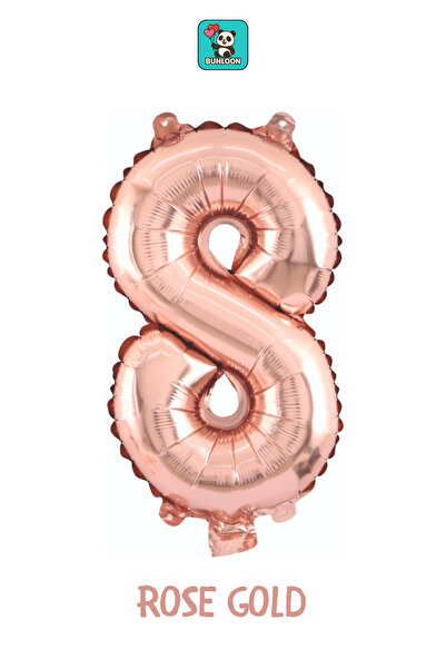 Bunloon Rose Gold Color 8 Number Foil Balloon 34 Inches (76 cm)