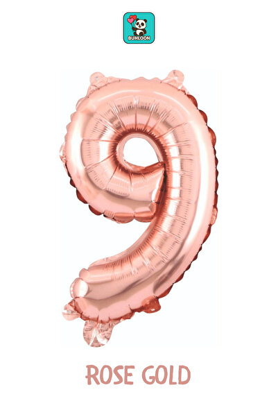 Bunloon Rose Gold Color 9 Number Foil Balloon 34 Inches (76 cm)