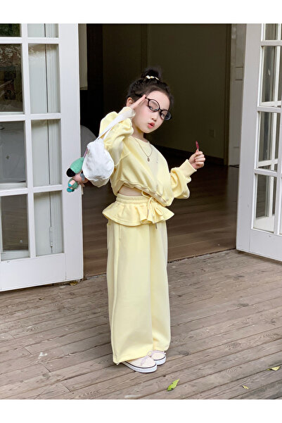 RONYPONY Kız Cocuk Volanlı Esofman Takımı - Rahat & Şık