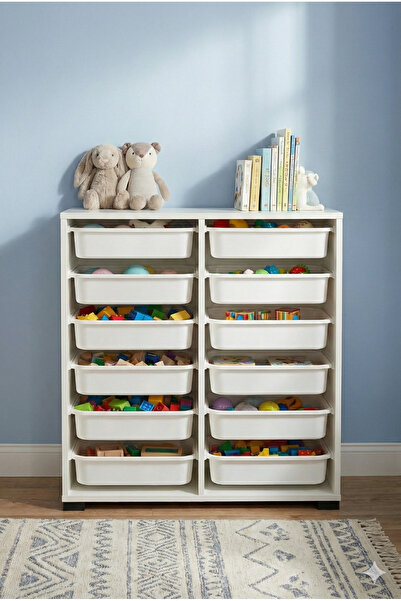 decosense 12 Çekmeceli Çok Amaçlı Oyuncak Dolabı ve Saklama Ünitesi – Çocuk O...