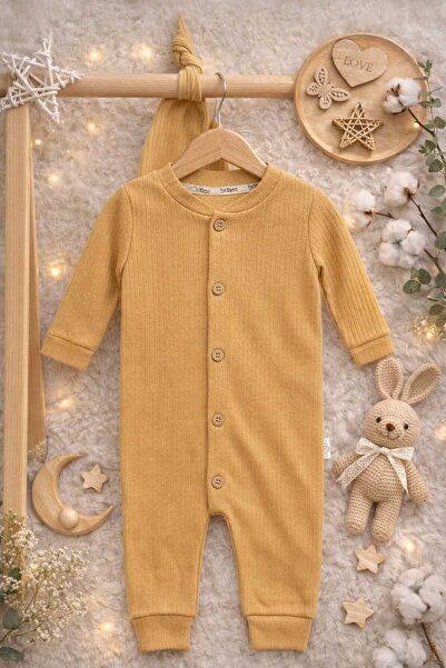 krm kerem bebe بدلة أطفال موسمية مصنوعة من القطن بنسبة 100% مع قبعة بأزرار