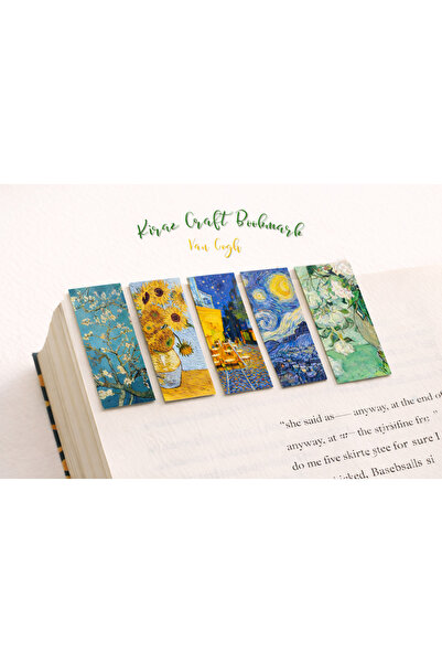 Kiraz Craft Van Gogh Sanat Temalı 5’li Kitap Ayracı Seti | Ünlü Tablo Koleksi...