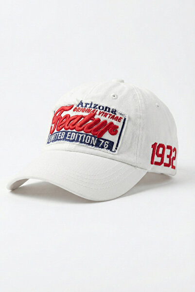 Kapin Nakışlı Cap Baseball Şapka - Beyaz