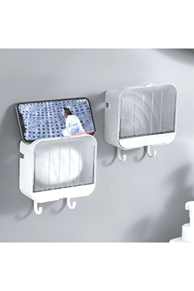 UNİBOX Wall Soap Dish with Multifunctional Holder for Bathroom, Size 12.5cm, ...