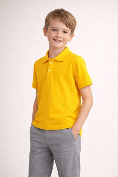 krm kerem bebe Tricou cu guler polo, cu mânecă scurtă, de culoare galben vibr...