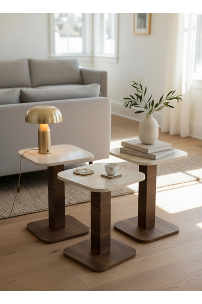 Living Set of 3 Service Tables with Modern and Simple Design